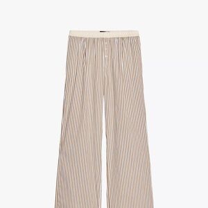 Zara Striped Cream and Brown Pants